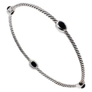 David Yurman Silver and Black Bracelet
